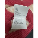 MIU MIU bump rose pink stripe letter jacquard mohair